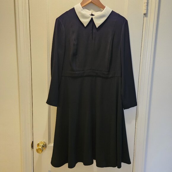 NWOT Hobbs London Black Dress with White Collar - Picture 1 of 5